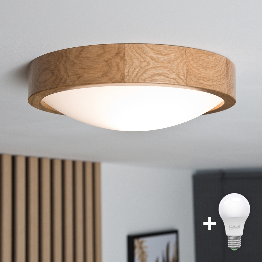 Brilagi - Iluminação de teto LED CARVALHO SLIM 1xE27/60W/230V carvalho diâmetro 27 cm