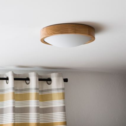 Brilagi - Iluminação de teto LED CARVALHO SLIM 1xE27/60W/230V carvalho diâmetro 27 cm