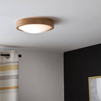 Brilagi - Iluminação de teto LED CARVALHO SLIM 1xE27/60W/230V carvalho diâmetro 27 cm