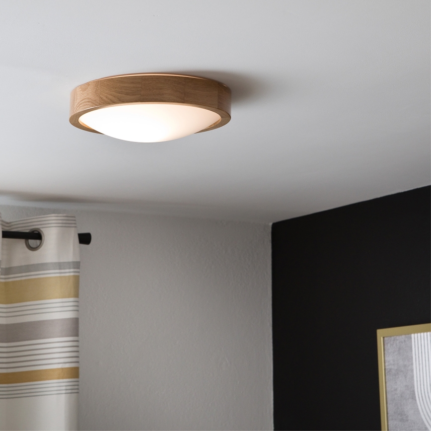 Brilagi - Iluminação de teto LED CARVALHO SLIM 1xE27/60W/230V carvalho diâmetro 27 cm
