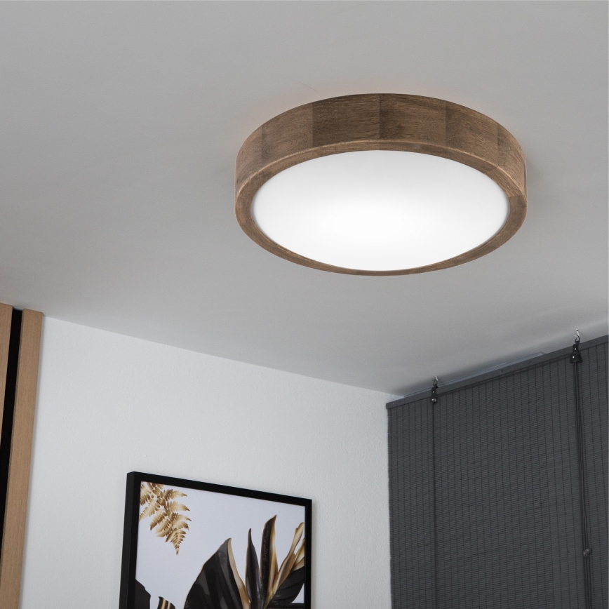 Brilagi - Iluminação de teto LED CARVALHO SLIM 1xE27/60W/230V carvalho diâmetro 27 cm