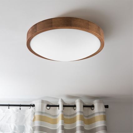 Brilagi - Iluminação de teto LED CARVALHO SLIM 2xE27/60W/230V carvalho cereja diâmetro 37 cm