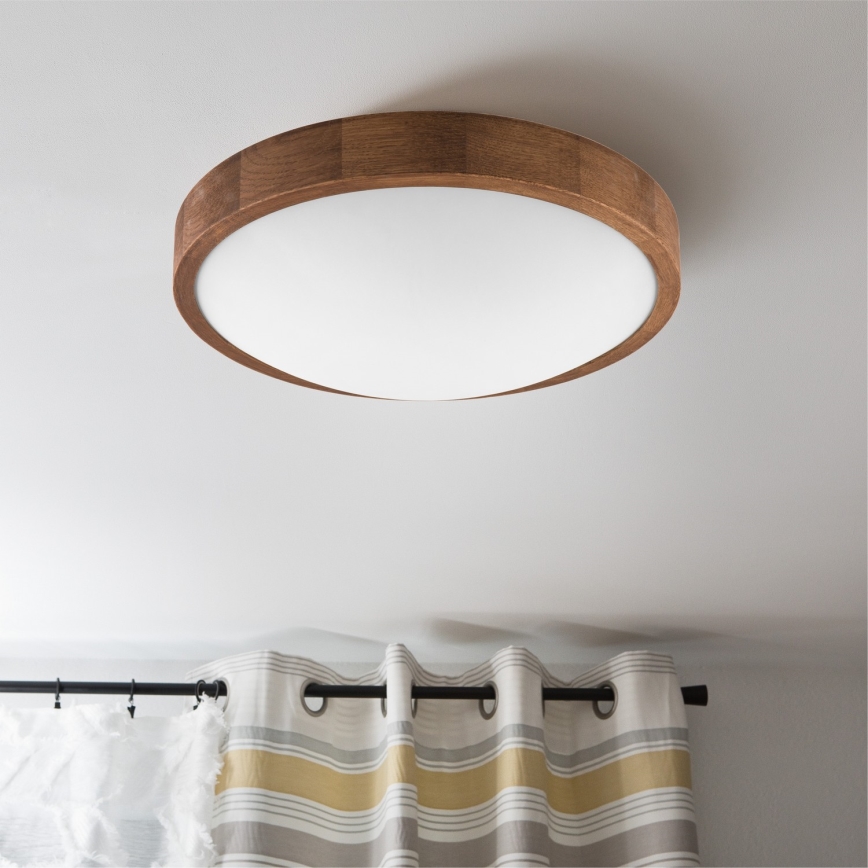 Brilagi - Iluminação de teto LED CARVALHO SLIM 2xE27/60W/230V carvalho cereja diâmetro 37 cm