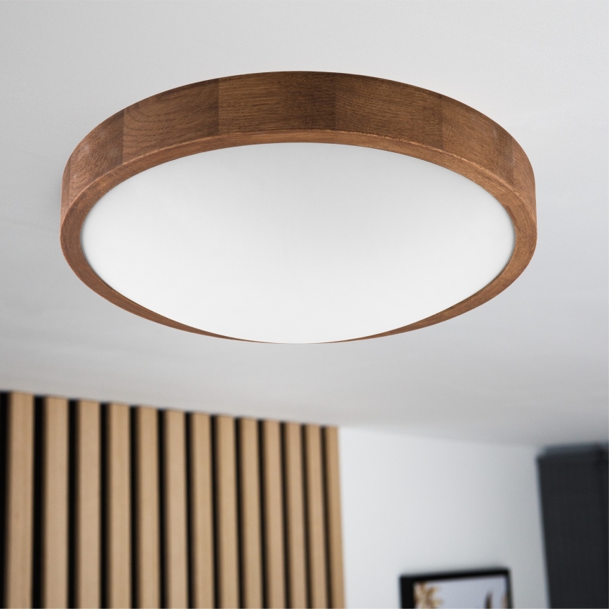 Brilagi - Iluminação de teto LED CARVALHO SLIM 2xE27/60W/230V carvalho cereja diâmetro 37 cm