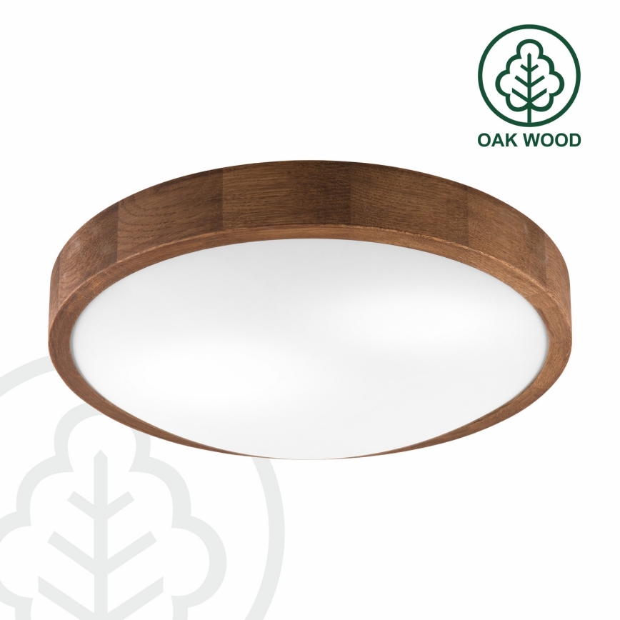 Brilagi - Iluminação de teto LED CARVALHO SLIM 2xE27/60W/230V carvalho cereja diâmetro 37 cm