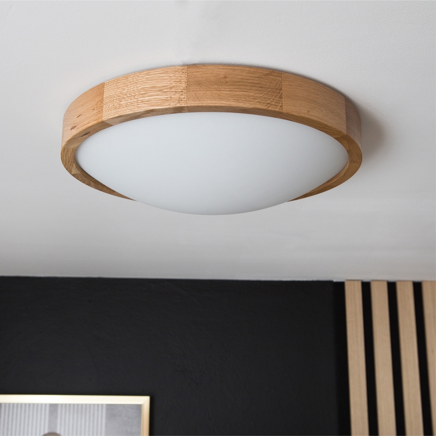 Brilagi - Iluminação de teto LED CARVALHO SLIM 2xE27/60W/230V carvalho diâmetro 37 cm