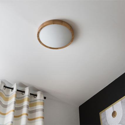 Brilagi - Iluminação de teto LED CARVALHO SLIM 2xE27/60W/230V carvalho diâmetro 37 cm