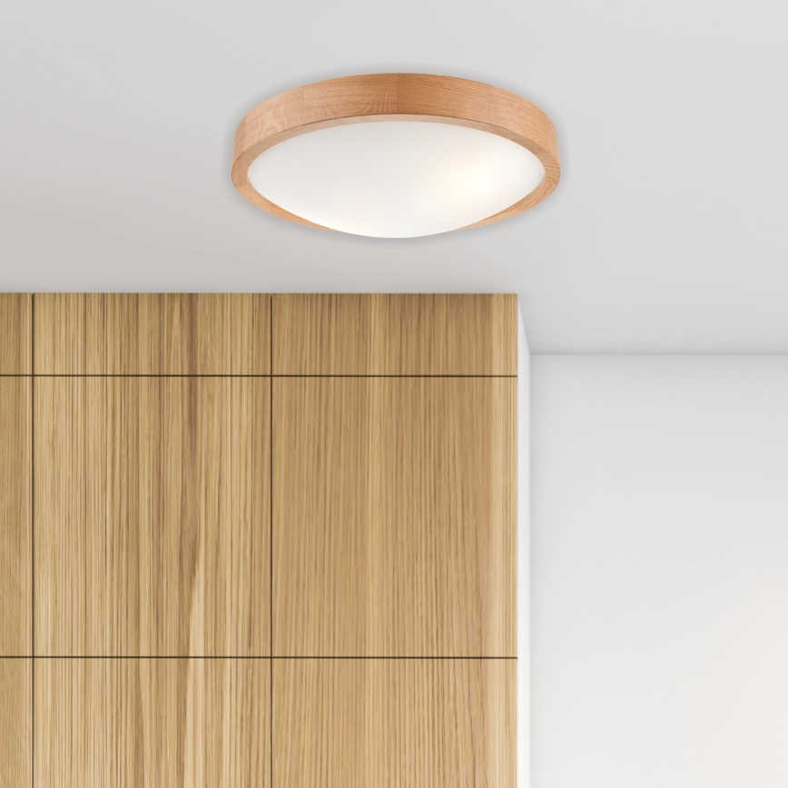 Brilagi - Iluminação de teto LED CARVALHO SLIM 2xE27/60W/230V carvalho diâmetro 37 cm