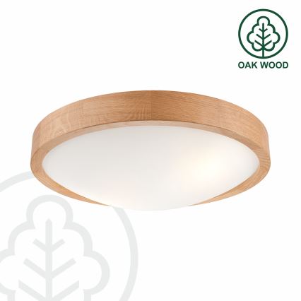 Brilagi - Iluminação de teto LED CARVALHO SLIM 2xE27/60W/230V carvalho diâmetro 37 cm