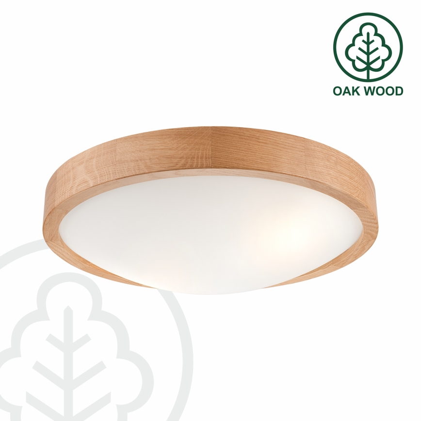 Brilagi - Iluminação de teto LED CARVALHO SLIM 2xE27/60W/230V carvalho diâmetro 37 cm