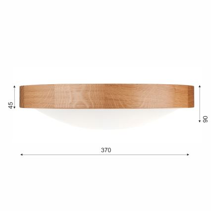 Brilagi - Iluminação de teto LED CARVALHO SLIM 2xE27/60W/230V carvalho diâmetro 37 cm
