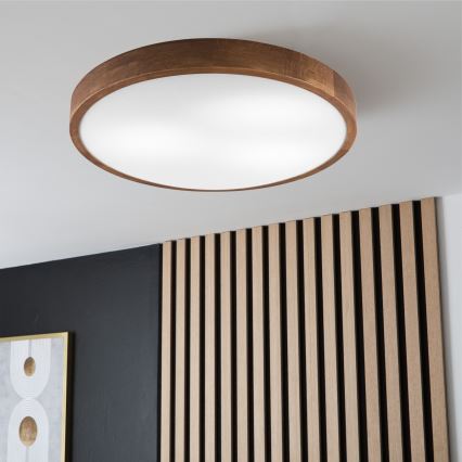 Brilagi - Iluminação de teto LED CARVALHO SLIM 3xE27/60W/230V carvalho cereja diâmetro 47 cm