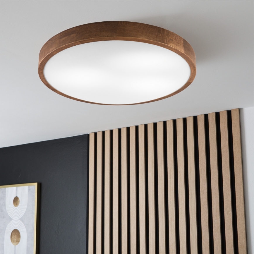 Brilagi - Iluminação de teto LED CARVALHO SLIM 3xE27/60W/230V carvalho cereja diâmetro 47 cm