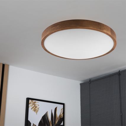 Brilagi - Iluminação de teto LED CARVALHO SLIM 3xE27/60W/230V carvalho cereja diâmetro 47 cm