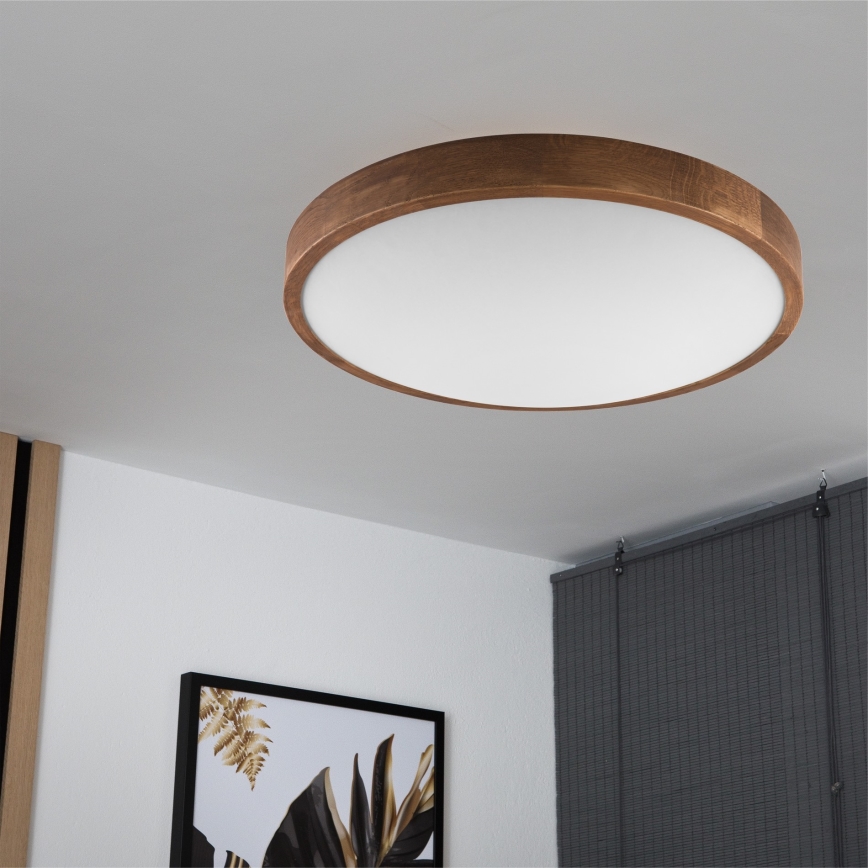 Brilagi - Iluminação de teto LED CARVALHO SLIM 3xE27/60W/230V carvalho cereja diâmetro 47 cm