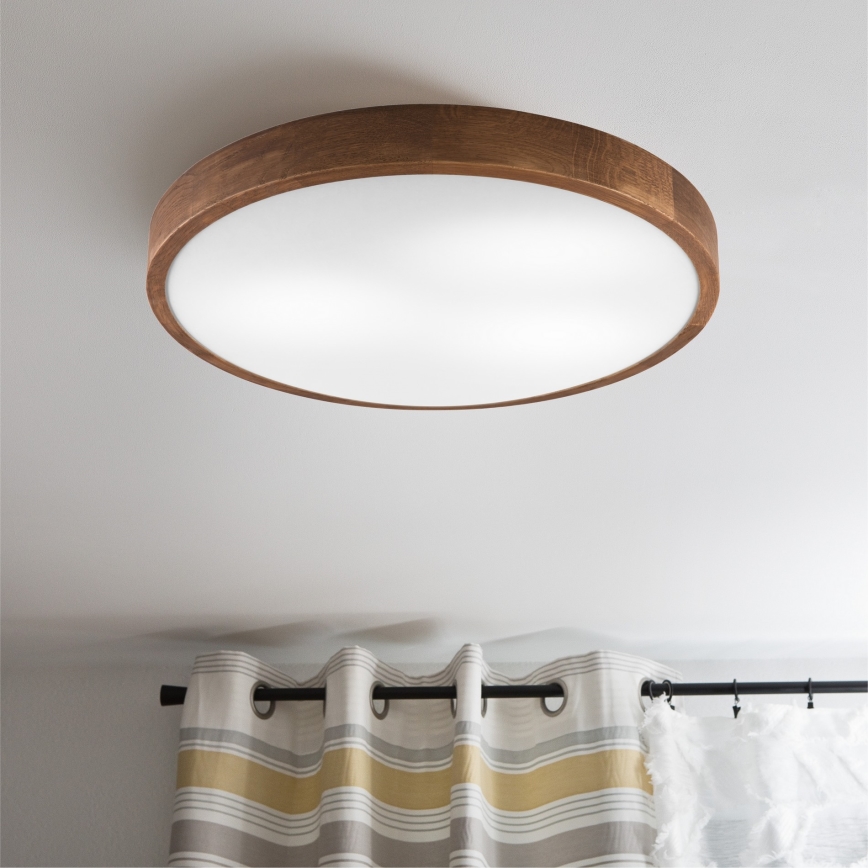 Brilagi - Iluminação de teto LED CARVALHO SLIM 3xE27/60W/230V carvalho cereja diâmetro 47 cm