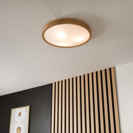 Brilagi - Iluminação de teto LED CARVALHO SLIM 3xE27/60W/230V carvalho diâmetro 47 cm