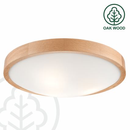 Brilagi - Iluminação de teto LED CARVALHO SLIM 3xE27/60W/230V carvalho diâmetro 47 cm