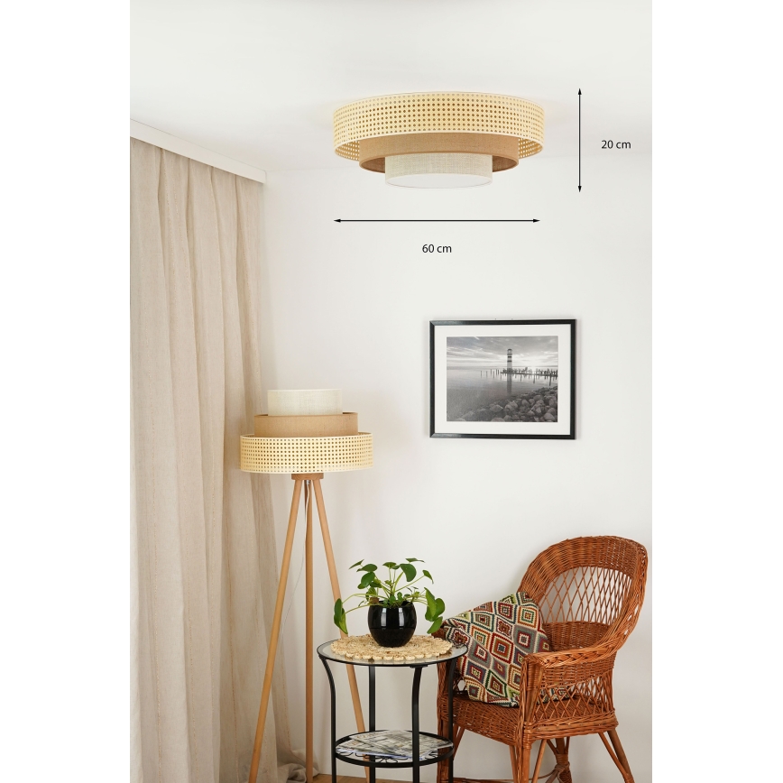 Brilagi - Iluminação de teto LED CEDAR LUNETA LED/26W/230V bege/castanho/creme