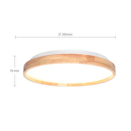 Brilagi - Iluminação de teto LED com regulação ALSON LED/48W/230V 3000-6500K carvalho diâmetro 39,5 cm + comando