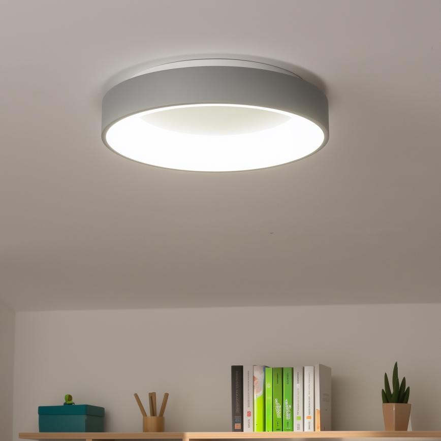 Brilagi - Iluminação de teto LED com regulação FALCON LED/40W/230V 3000-6500K cinzenta + controlo remoto
