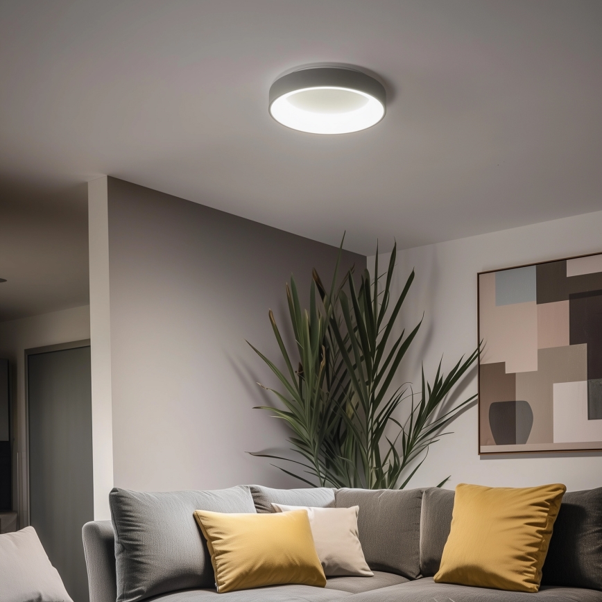 Brilagi - Iluminaçao de teto LED com regulação FALCON LED/80W/230V 3000-6500K cinzenta + controlo remoto