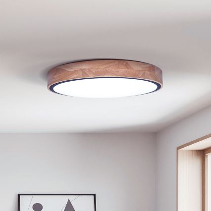 Brilagi - Iluminação de teto LED com regulação GLORIA LED/48W/230V 3000-6500K carvalho diâmetro 40 cm + comando