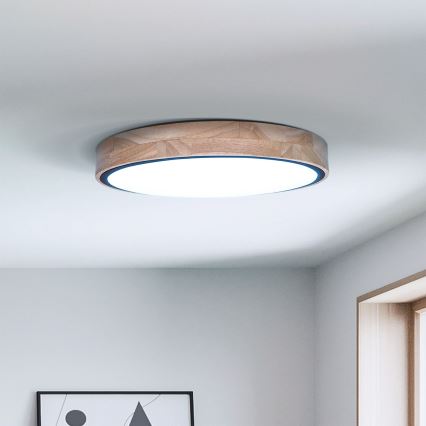 Brilagi - Iluminação de teto LED com regulação GLORIA LED/48W/230V 3000-6500K carvalho diâmetro 40 cm + comando