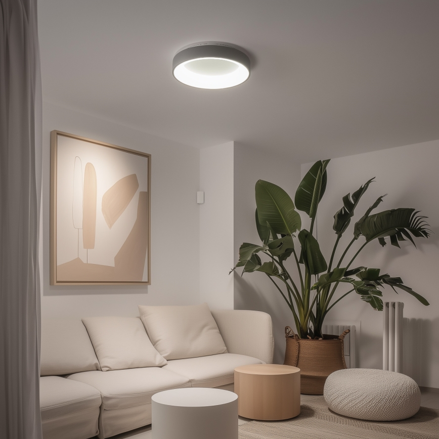 Brilagi - Iluminação de teto LED com regulação FALCON LED/40W/230V 3000-6500K cinzenta + controlo remoto