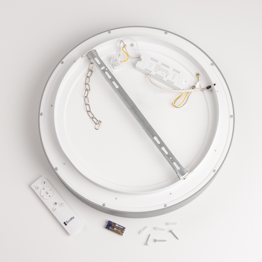 Brilagi - Iluminação de teto LED com regulação FALCON LED/40W/230V 3000-6500K cinzenta + controlo remoto