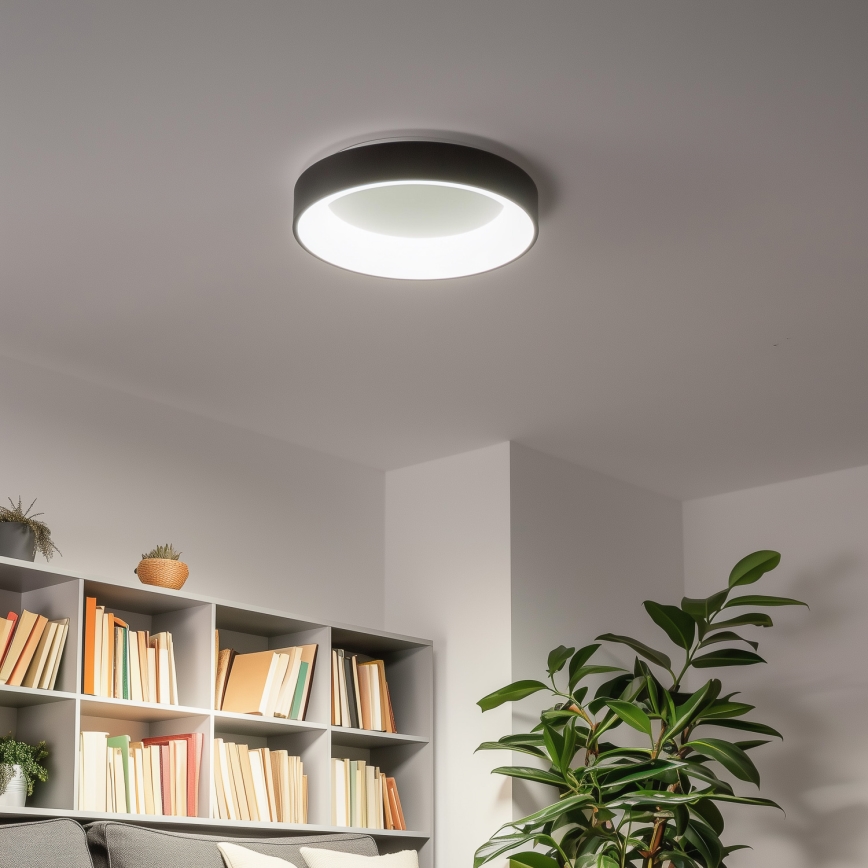 Brilagi - Iluminação de teto LED com regulação FALCON LED/40W/230V 3000-6500K preta + controlo remoto
