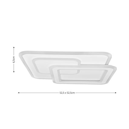 Brilagi - Iluminação de teto LED com regulação MODERN LED/80W/230V 2700-6500K 52,5x52,5 cm + comando