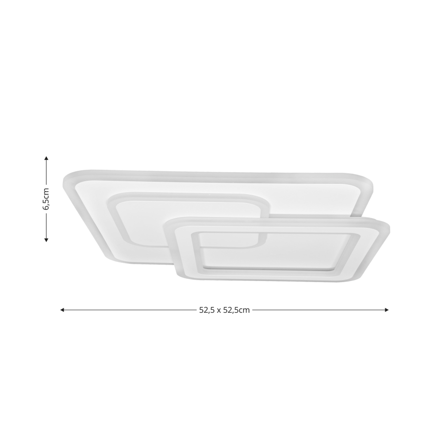 Brilagi - Iluminação de teto LED com regulação MODERN LED/80W/230V 2700-6500K 52,5x52,5 cm + comando