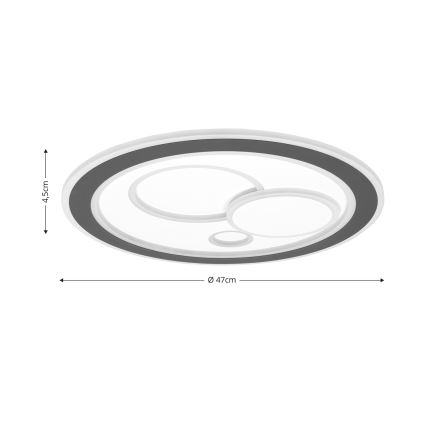 Brilagi - Iluminação de teto LED com regulação MODERN LED/89W/230V 2700-6500K diâmetro 47 cm + comando