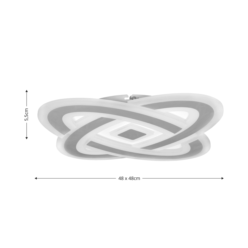 Brilagi - Iluminação de teto LED com regulação MODERN LED/90W/230V 2700-6500K 48x48 cm+ comando