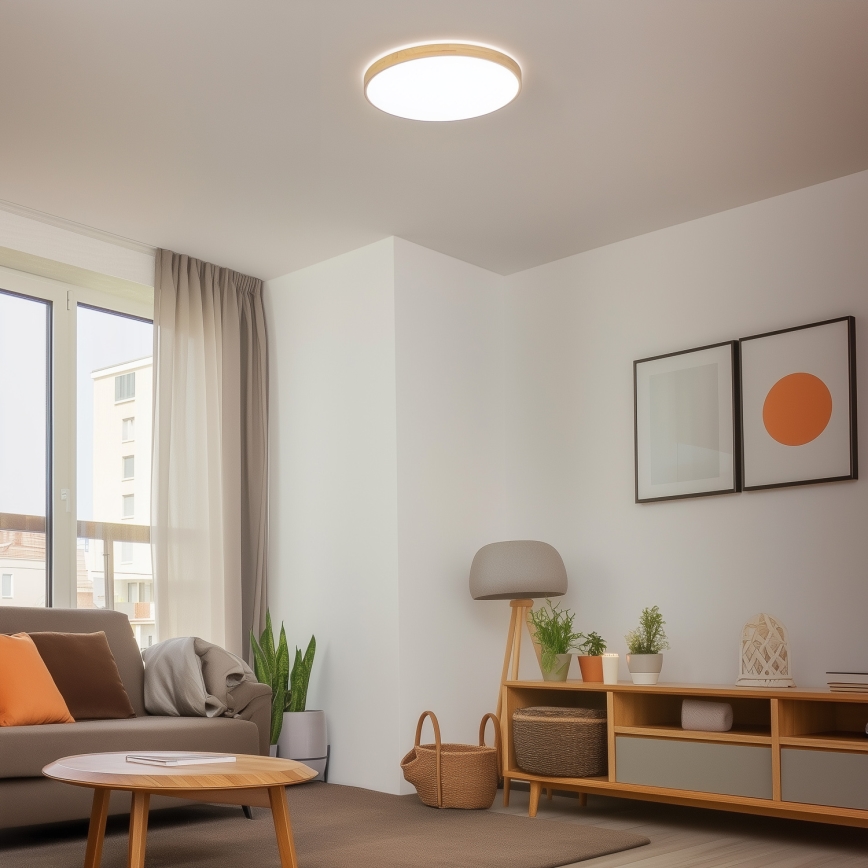 Brilagi - Iluminação de teto LED com regulação PINE LED/60W/230V + controlo remoto