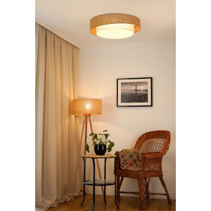Brilagi - Iluminação de teto LED com regulação SHINE LED/24W/230V diâmetro 60 cm 3000/4000/6500K bege/creme + comando