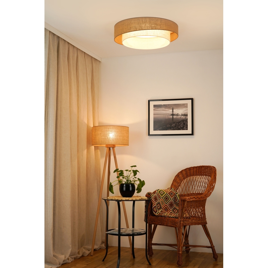 Brilagi - Iluminação de teto LED com regulação SHINE LED/24W/230V diâmetro 60 cm 3000/4000/6500K bege/creme + comando