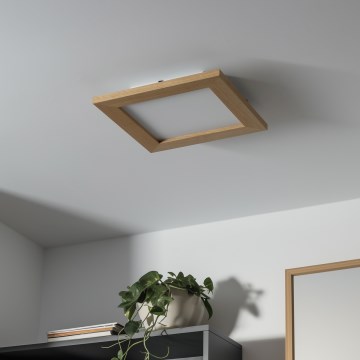 Brilagi - Iluminação de teto LED com regulação SLIMFRAME WOOD LED/25W/230V 34x34 cm 3000-6000K castanho + comando