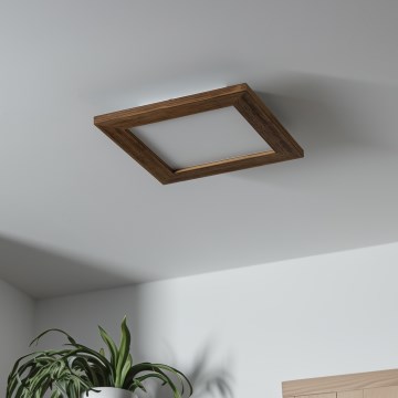 Brilagi - Iluminação de teto LED com regulação SLIMFRAME WOOD LED/25W/230V 34x34 cm 3000-6000K castanho + comando