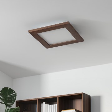 Brilagi - Iluminação de teto LED com regulação SLIMFRAME WOOD LED/25W/230V 34x34 cm 3000-6000K castanho escuro + comando