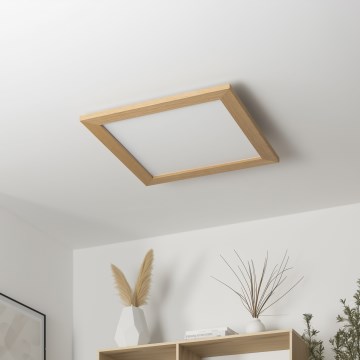 Brilagi - Iluminação de teto LED com regulação SLIMFRAME WOOD LED/36W/230V 49,5x49,5 cm 3000-6000K castanho + comando