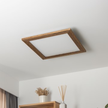 Brilagi - Iluminação de teto LED com regulação SLIMFRAME WOOD LED/36W/230V 49,5x49,5 cm 3000-6000K castanho + comando
