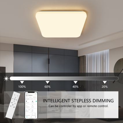 Brilagi - Iluminação de teto LED com regulação SMART LED/28W/230V 2700-6500K Wi-Fi Tuya + controlo remoto