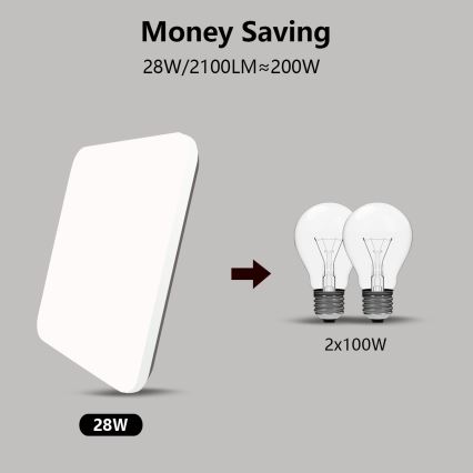 Brilagi - Iluminação de teto LED com regulação SMART LED/28W/230V 2700-6500K Wi-Fi Tuya + controlo remoto