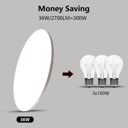 Brilagi - Iluminação de teto LED com regulação SMART LED/36W/230V 2700-6500K Wi-Fi Tuya + controlo remoto