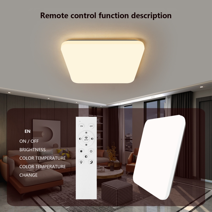 Brilagi - Iluminação de teto LED com regulação SMART LED/36W/230V 2700-6500K Wi-Fi Tuya + controlo remoto