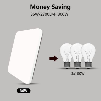 Brilagi - Iluminação de teto LED com regulação SMART LED/36W/230V 2700-6500K Wi-Fi Tuya + controlo remoto