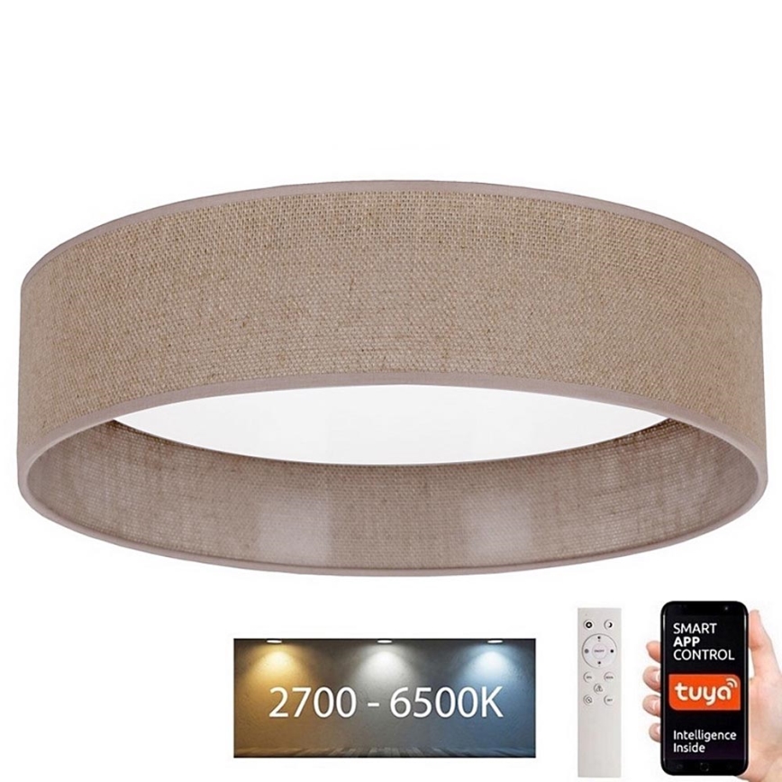 Brilagi - Iluminação de teto LED com regulação VELVET SMART LED/24W/230V d. 45 cm 2700-6500K Wi-Fi Tuya castanho + comando