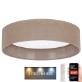 Brilagi - Iluminação de teto LED com regulação VELVET SMART LED/24W/230V d. 45 cm 2700-6500K Wi-Fi Tuya castanho + controlo remoto